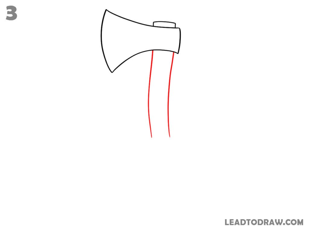 how to draw a axe step by step