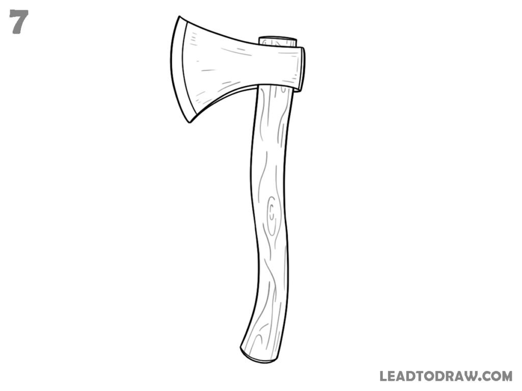 how to draw a axe easy