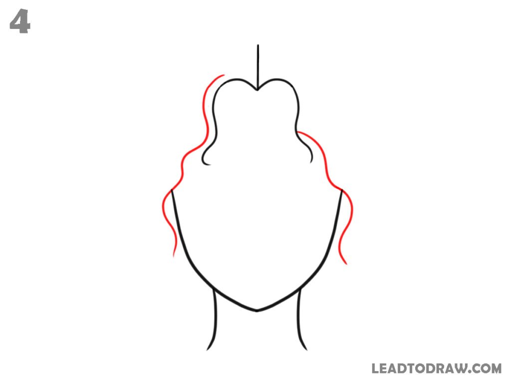 how to draw female curly hair