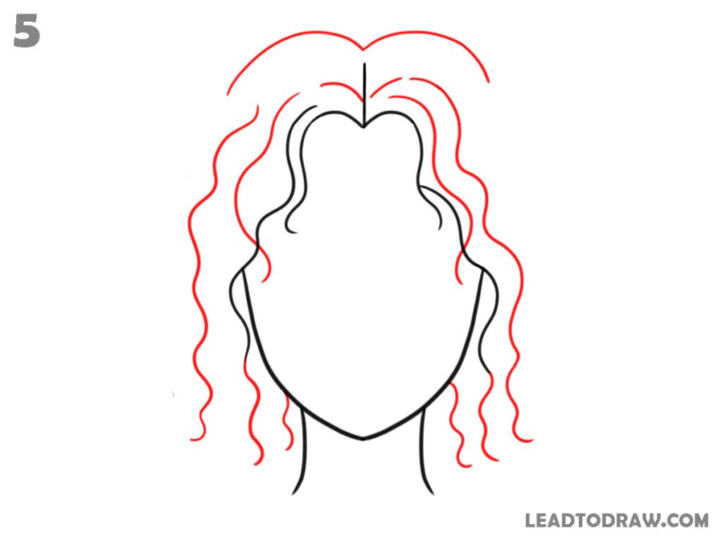 how to draw female curly hair