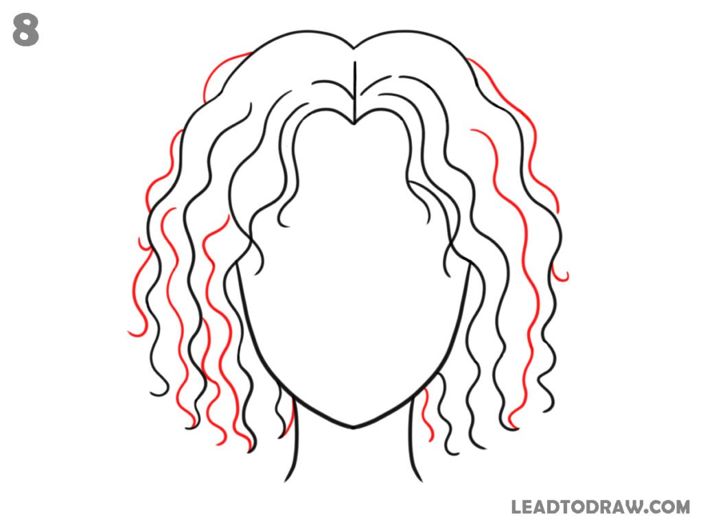 how to draw curly hair girl