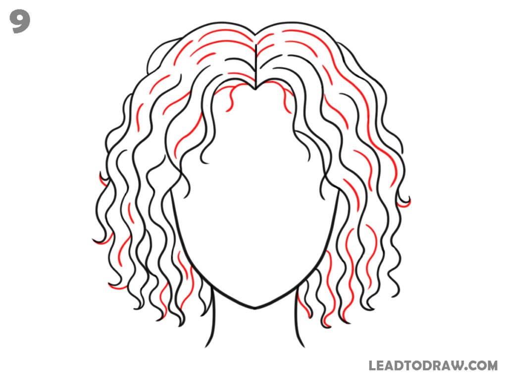 how to draw curly hair girl