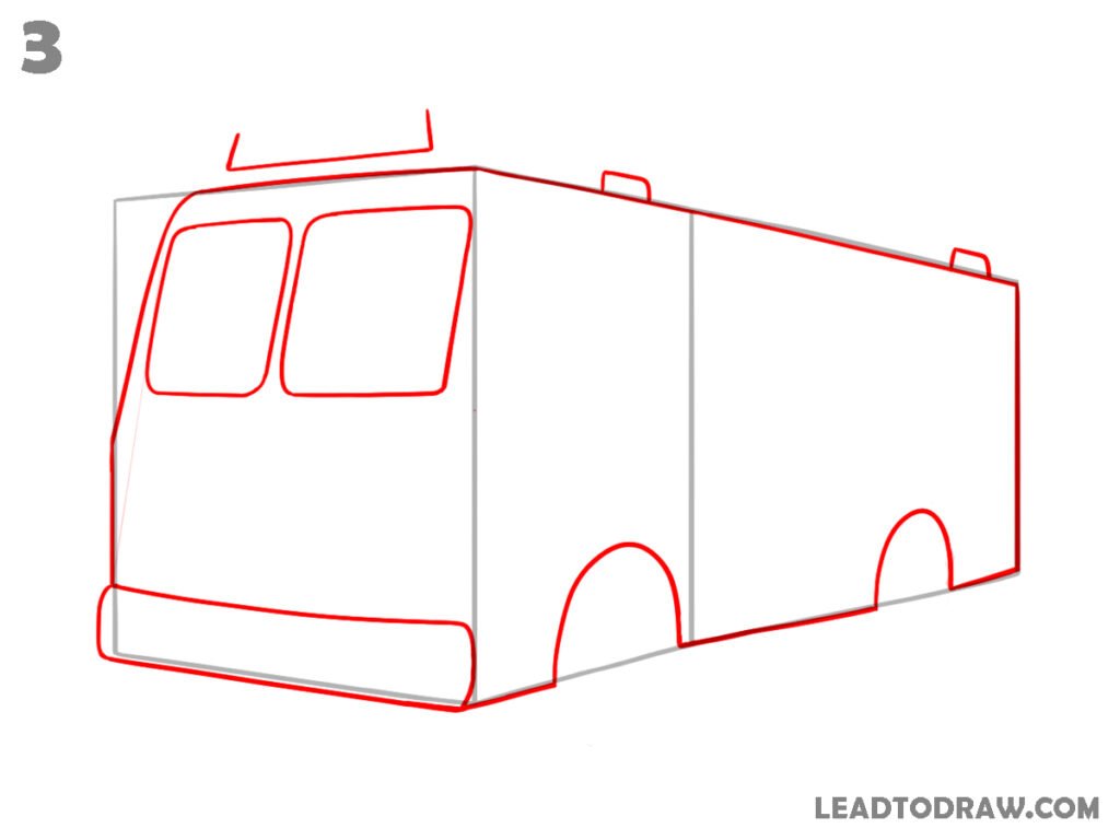 how to draw a fire truck step by step