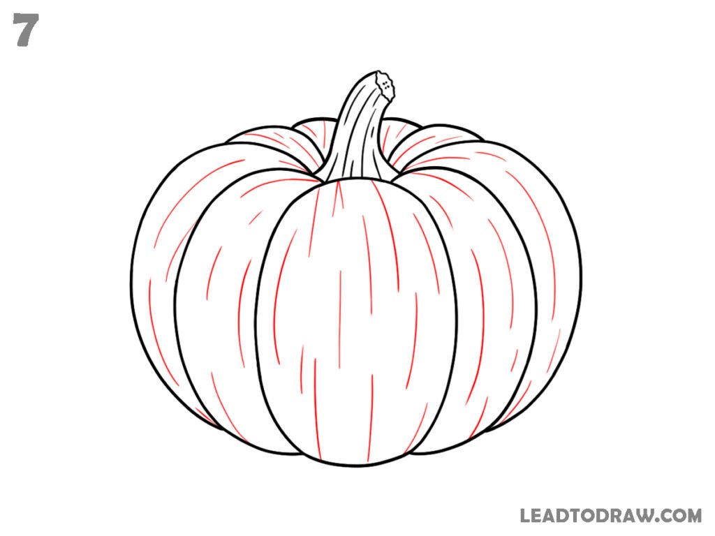 how to draw a simple pumpkin