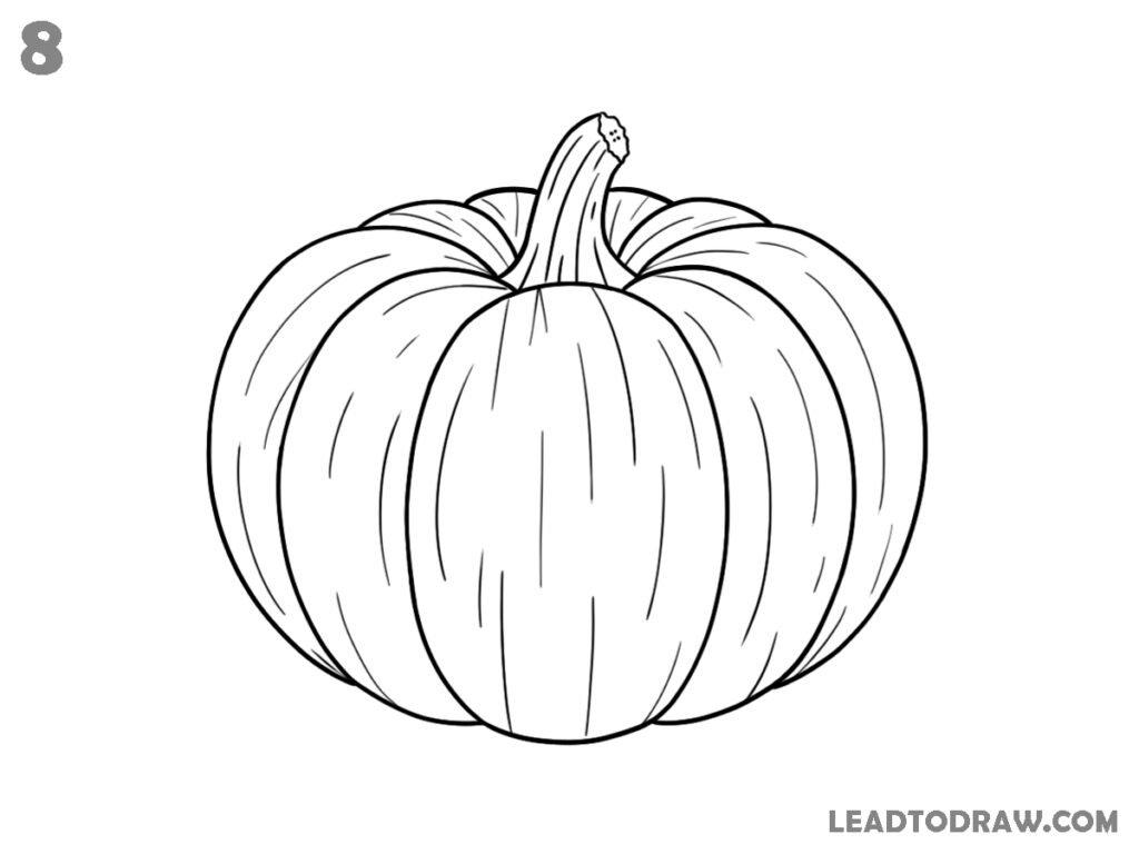 how to draw a simple pumpkin