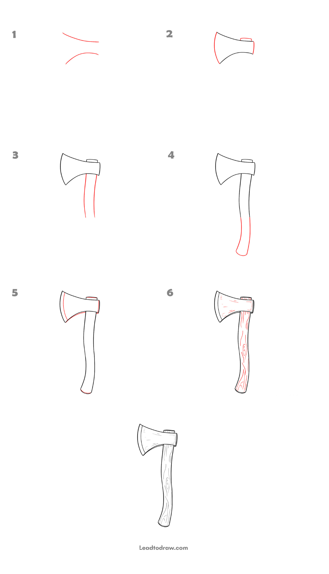 how to draw a axe easy